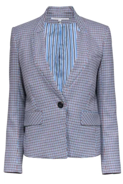 Veronica Beard - Blue, White, & Tan Houndstooth Blazer Sz 6