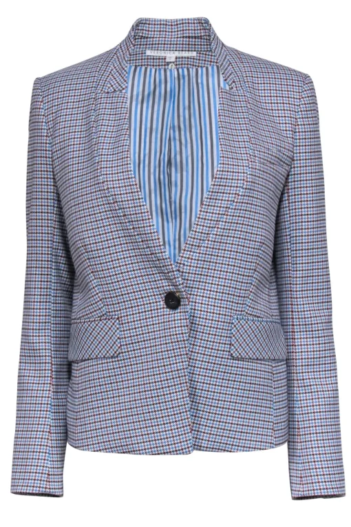 Veronica Beard - Blue, White, & Tan Houndstooth Blazer Sz 6