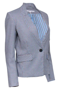 Veronica Beard - Blue, White, & Tan Houndstooth Blazer Sz 6