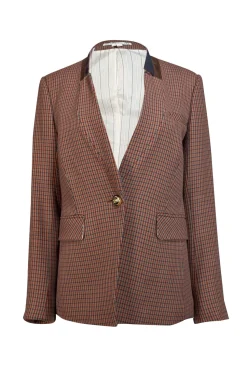 Veronica Beard - Brown & Multi Color Houndstooth Blazer Sz 8