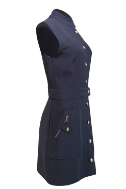 Veronica Beard - Dark Navy Front Button A-Line Mini Dress Sz 6