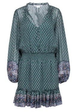 Veronica Beard - Green Long Sleeve Mini-Dress Sz 8