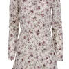 Veronica Beard - Ivory & Red Floral Print Long Sleeve Dress Sz 00