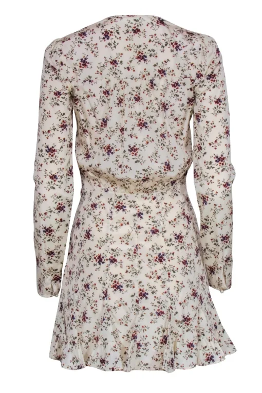 Veronica Beard - Ivory & Red Floral Print Long Sleeve Dress Sz 00