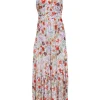 Veronica Beard - Ivory w/ Multicolor Floral Print Silk Maxi Dress Sz 4