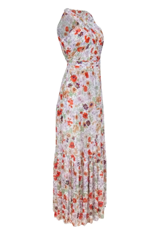 Veronica Beard - Ivory w/ Multicolor Floral Print Silk Maxi Dress Sz 4