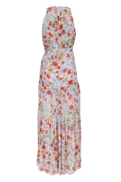 Veronica Beard - Ivory w/ Multicolor Floral Print Silk Maxi Dress Sz 4