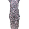 Veronica Beard - Ivory w/ Peach & Teal Floral Print Silk Maxi Dress Sz 10