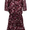 Veronica Beard - Maroon Floral Short Sleeve Wrap Dress Sz 0