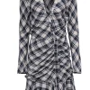 Veronica Beard - Navy & Cream Ruched Button-Up V-Neck Dress Sz 10