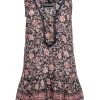 Veronica Beard - Navy & Orange Print Sleeveless V-Neckline Dress Sz XS