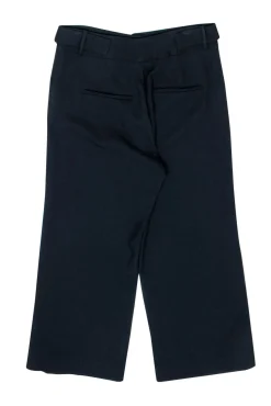 Veronica Beard - Navy Straight Leg Cropped Trousers w/ Buttons Sz 12