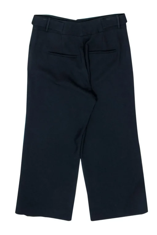 Veronica Beard - Navy Straight Leg Cropped Trousers w/ Buttons Sz 12