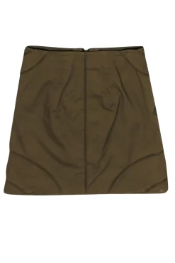 Veronica Beard - Olive Green Utility Zip-Up Miniskirt Sz 2