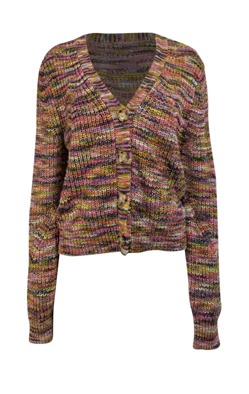 Veronica Beard - Pink Multicolor Wool Blend Cardigan Sz XL