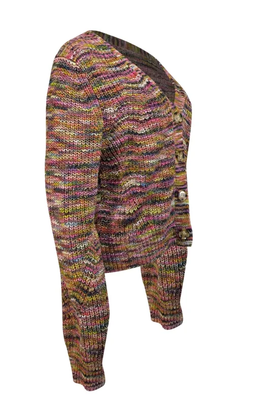 Veronica Beard - Pink Multicolor Wool Blend Cardigan Sz XL