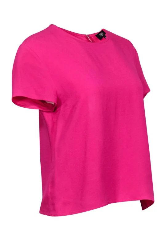 Versus Versace - Hot Pink Cropped Tee w/ Golden Safety Pins Sz 6