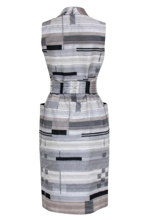 Victoria Beckham - Black, Grey, & Beige Vest Style Dress Sz 8