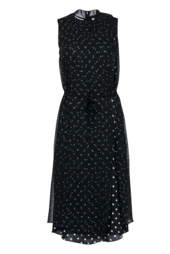 Vince - Black & White Polka Dot Sleeveless Midi Dress Sz XS