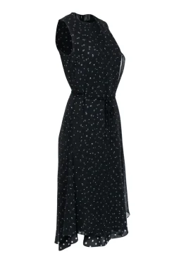 Vince - Black & White Polka Dot Sleeveless Midi Dress Sz XS