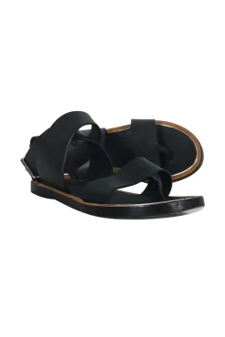 Vince - Black Leather Ankle Strap Sandals Sz 6