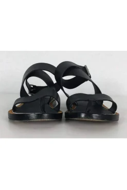 Vince - Black Leather Ankle Strap Sandals Sz 6