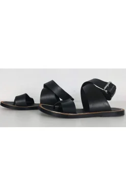Vince - Black Leather Ankle Strap Sandals Sz 6
