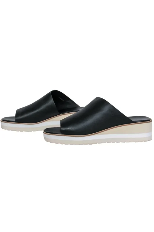 Vince - Black Leather Slide Sandals Sz 9