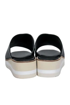Vince - Black Leather Slide Sandals Sz 9