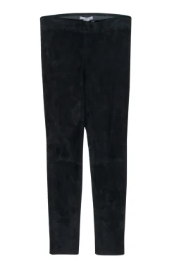 Vince - Black Suede Leather Skinny Leggings Sz M