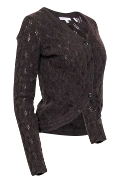 Vince - Brown Alpaca & Cashmere Blend Cardigan Sz M
