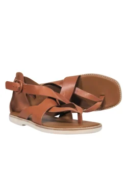 Vince - Brown Leather Strappy Thong Sandals Sz 10