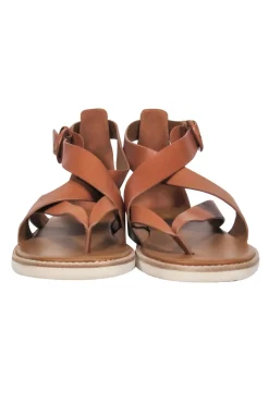 Vince - Brown Leather Strappy Thong Sandals Sz 10