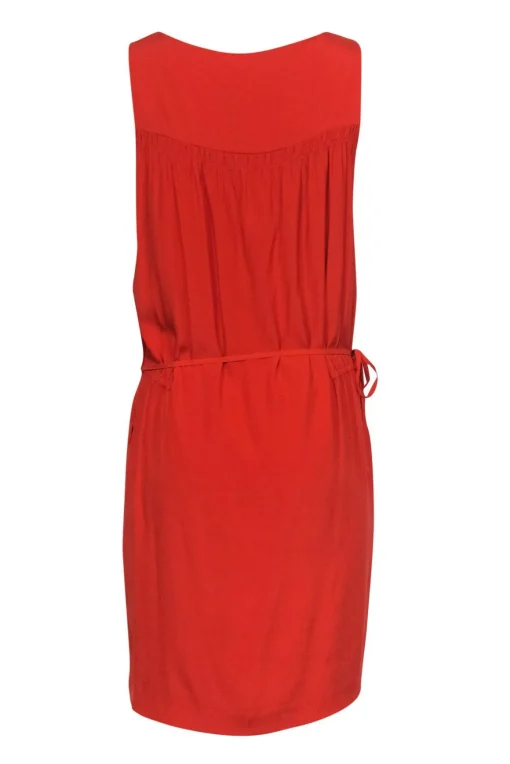 Vince - Coral Side-Drawstring Drop Waist Dress Sz M