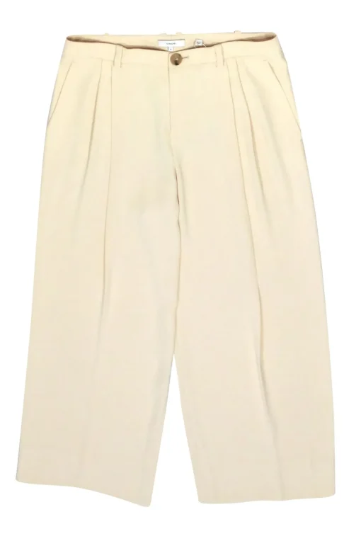 Vince - Cream Wide Leg Pleated Dress Pants Sz 10