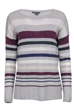 Vince - Grey & Multicolored Wool Blend Striped Sweater Sz XS