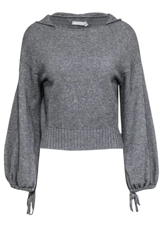 Vince - Grey Cashmere & Wool Hooded Sweater Sz XS