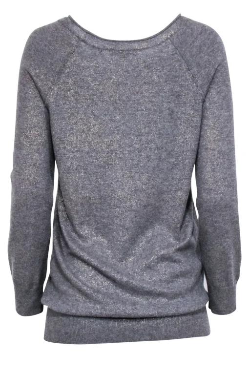 Vince - Grey Cashmere Knit w/ Gold Metallic Accents Sweater Sz XS