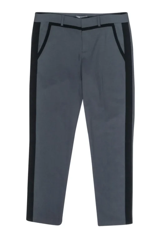 Vince - Grey Slim Leg Side Stripe Trousers Sz 8