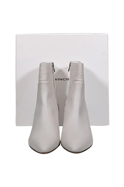 Vince - Ivory Leather "Meta" Short Boots Sz 8.5