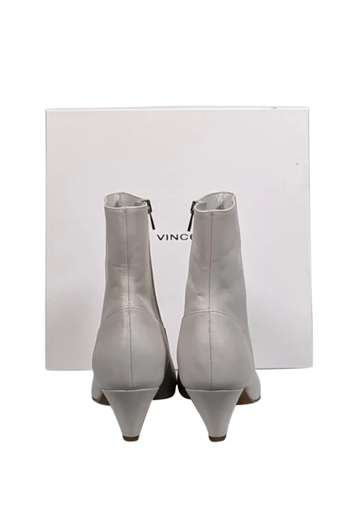 Vince - Ivory Leather "Meta" Short Boots Sz 8.5