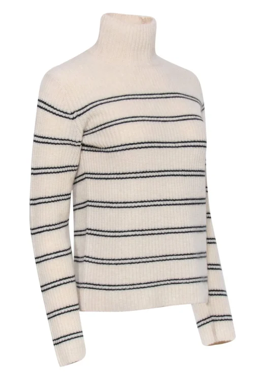 Vince - Ivory Striped Turtle Neck Sweater Sz XS