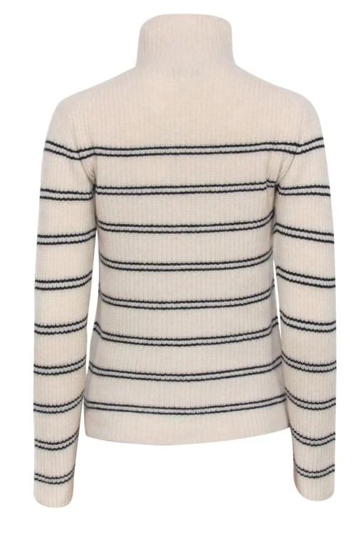 Vince - Ivory Striped Turtle Neck Sweater Sz XS