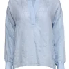 Vince - Light Blue Textured Long Sleeve Blouse Sz S