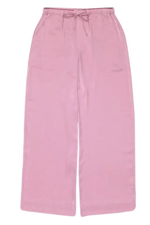 Vince - Light Mauve Satin Wide-Leg Drawstring Pants Sz M