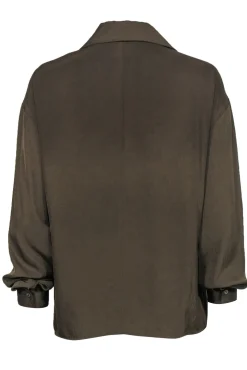 Vince - Olive Long Sleeve Button-Up Blouse Sz M