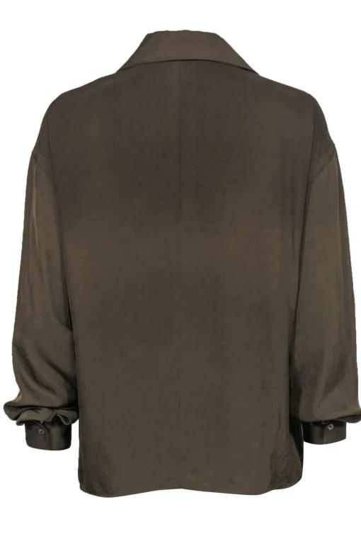 Vince - Olive Long Sleeve Button-Up Blouse Sz M
