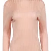 Vince - Peach Ribbed Long Sleeve Knit Top Sz L