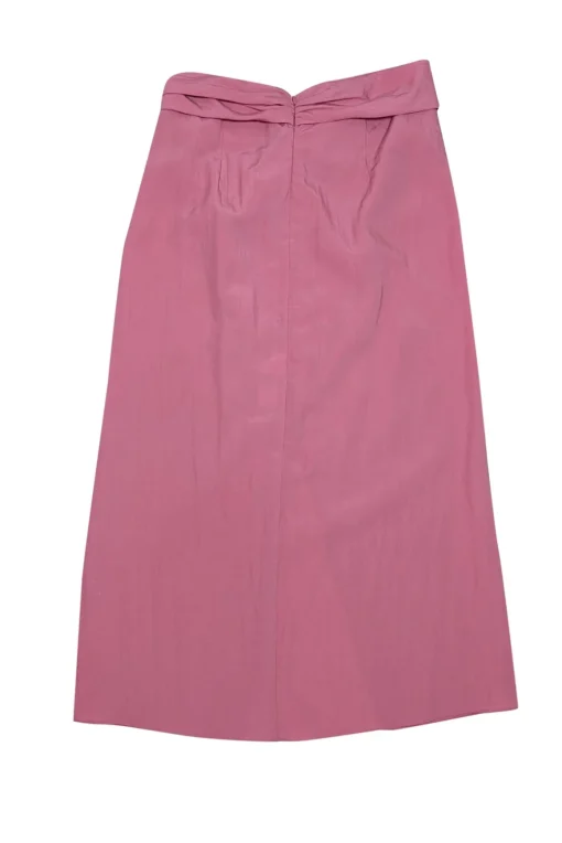 Vince - Pink w/ Slit & Waist Twist Detail Midi Skirt Sz S