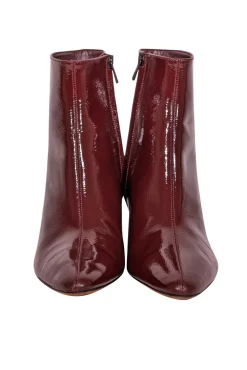 Vince - Red Wine Patent Leather "Charli" Short Boots Sz 8.5